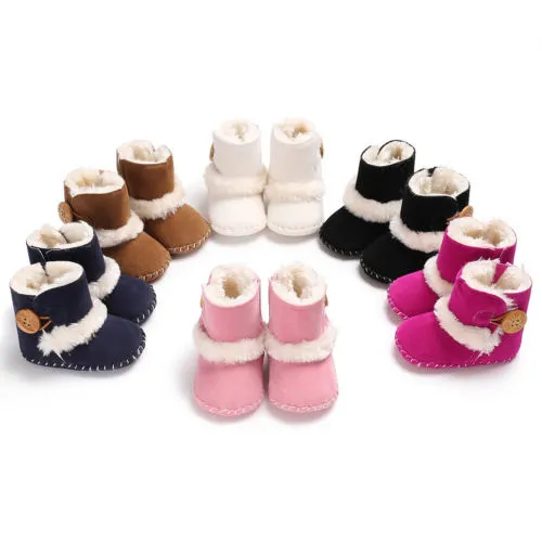 Baby's Thick Walking Shoes Plush Soft Soled Fashion Breathable Boots