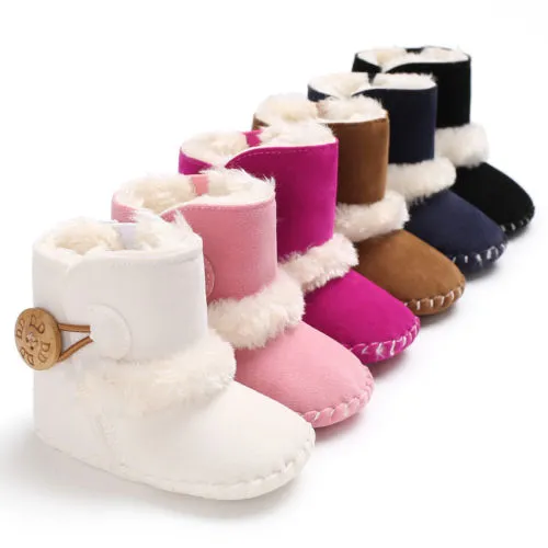 Baby's Thick Walking Shoes Plush Soft Soled Fashion Breathable Boots