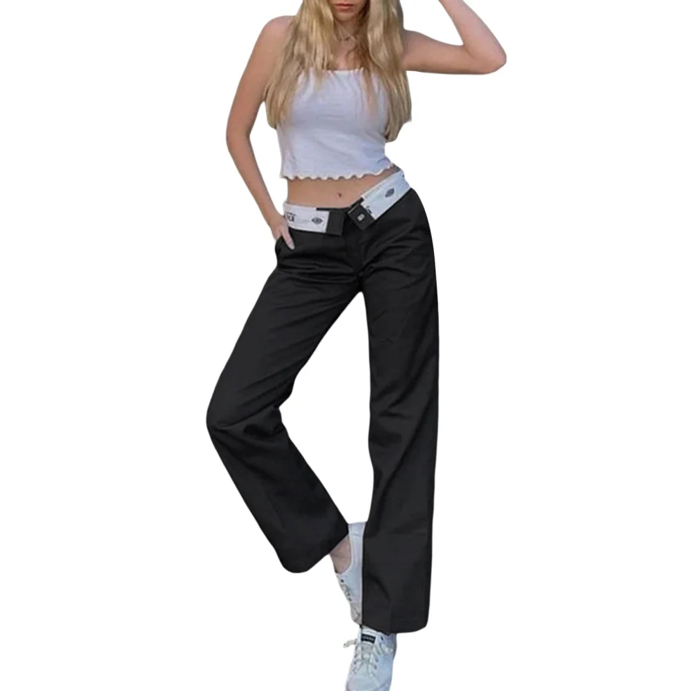 Summer Autumn Ladies Long Pants, Low Waist Slim Straight-leg Trousers