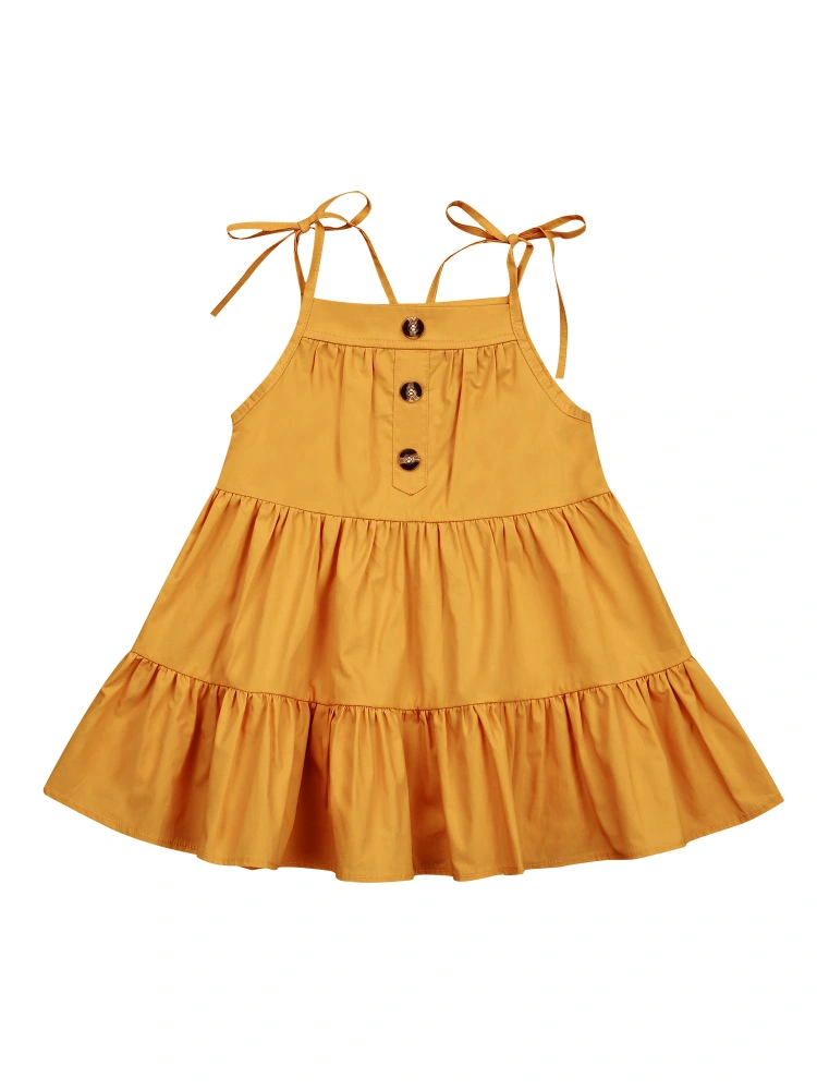 Girls Dress, Infant's Shoulder Strap Solid Sling Layered Skirt for Children