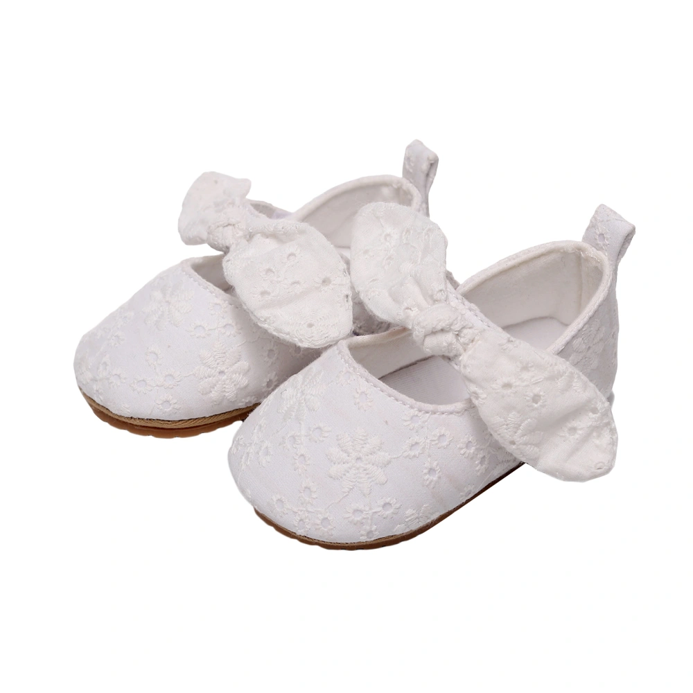 Newborn Baby Girls Flat Shoes Bowknot Soft Sole Non-slip Walking Shoes