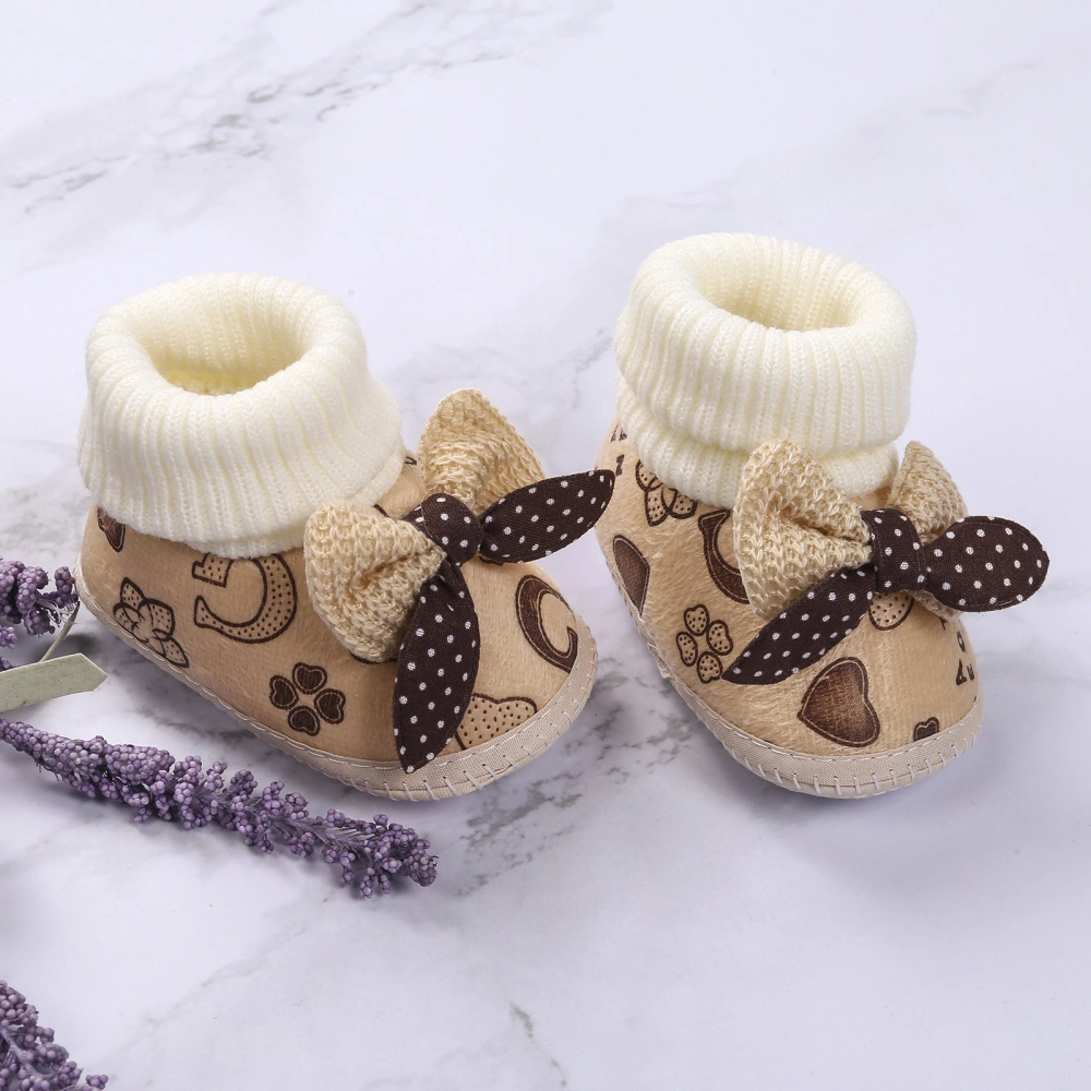 Baby's Walking Shoes Toddler's Plush Boots Bow Children's Socks