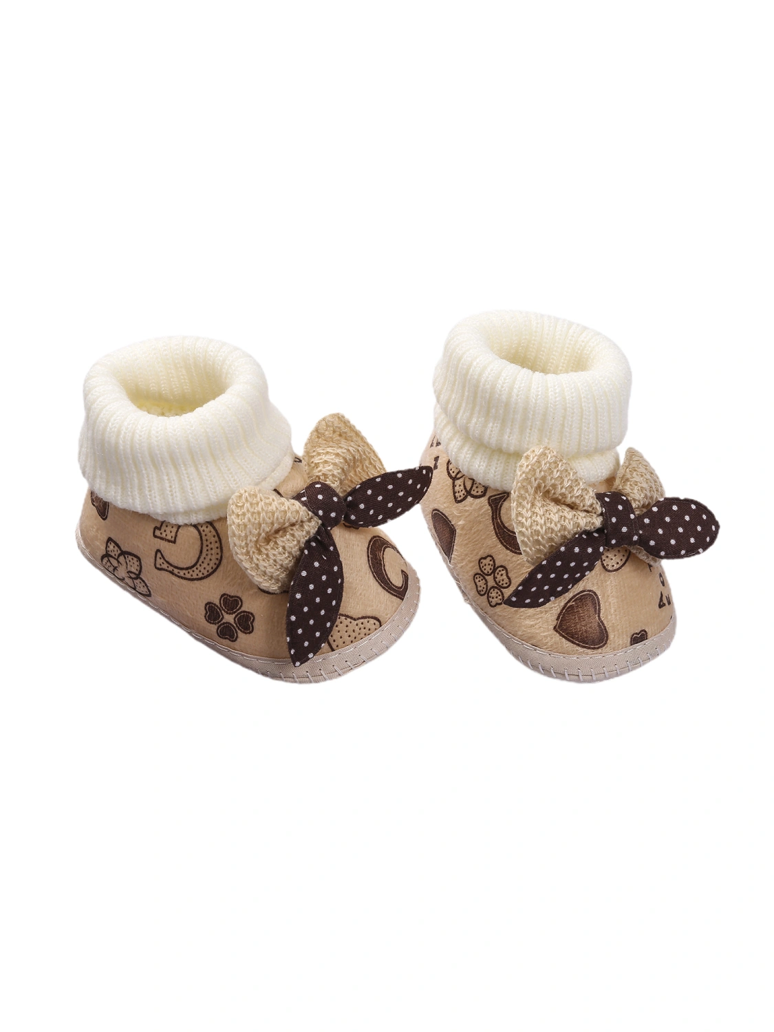 Baby's Walking Shoes Toddler's Plush Boots Bow Children's Socks