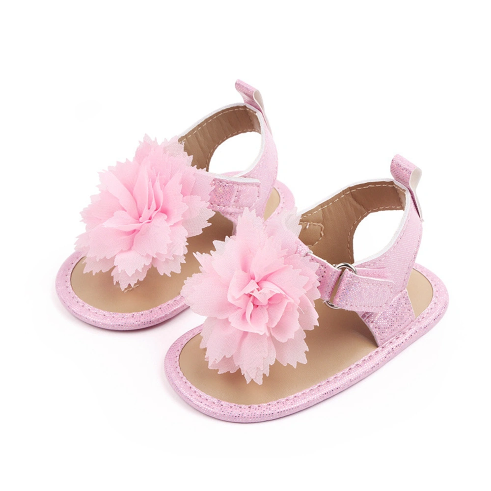 Baby Girls Summer Sandals, Flower Open-Toe Sandals with Nonslip Soles