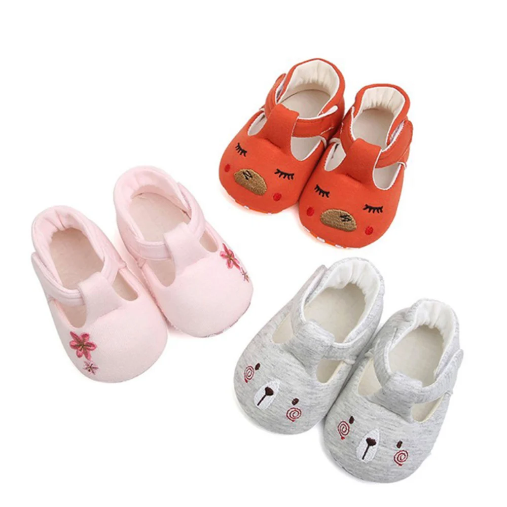 Baby's Shoes, Cute Cartoon Flower Print Soft Sole Infant Toddler Shoes