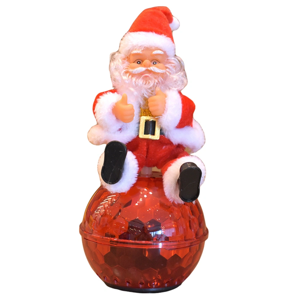 Electric Santa Claus Toy Cute Soft Light Up Rotating Ball with Music 