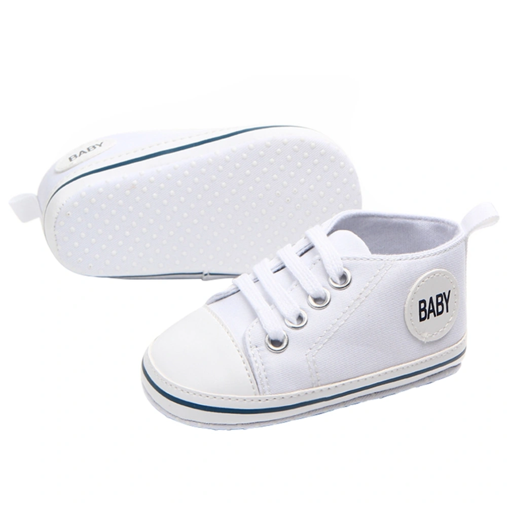 Girls Boys Canvas Shoes, First Walkers Sneaker, Lace-up Anti-slip Flat Shoes