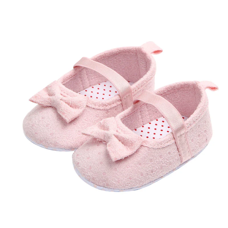 Baby Girl Bowknot Flat Shoes, Anti Slip Soft Bottom Elastic Band Shoes