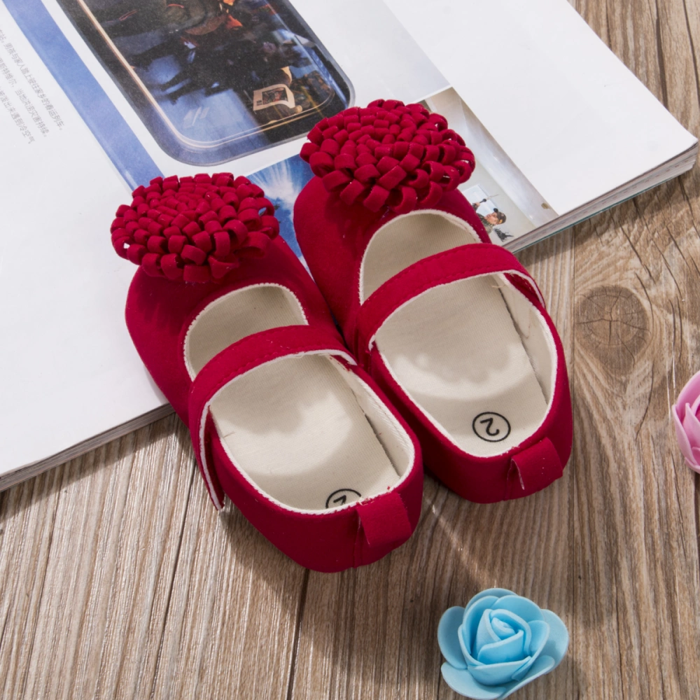 Baby Shoes Cute Solid Color Flowers Shape Soft Cotton Non-Slip Shoes