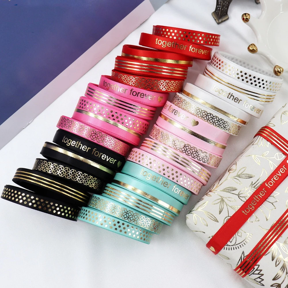 Hot Gold Ding Tie Festive Wedding Ribbon