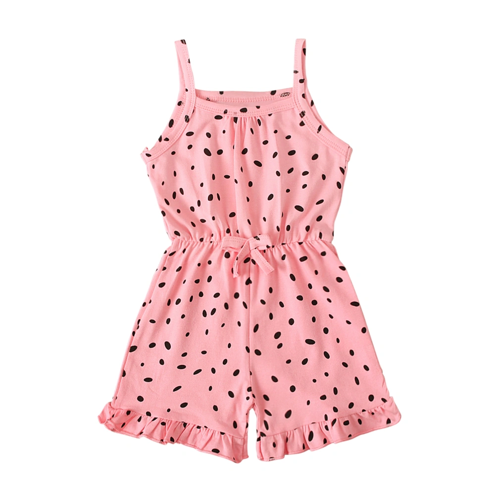 Girl’s Fashion Heart Printing Bandage High Waist Suspender Jumpsuit