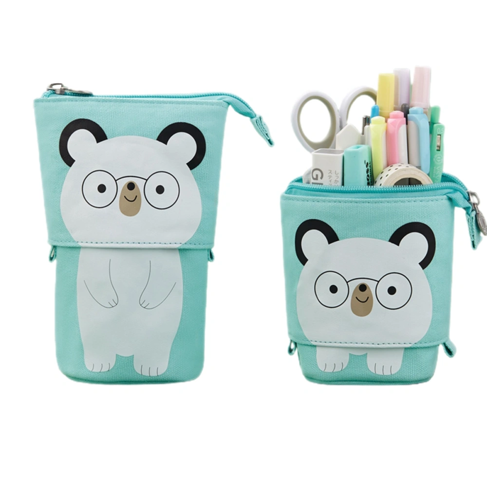 Telescopic Pencil Case, Cute Cartoon Animal Stand Up Pencil Bag Stationery Pouch