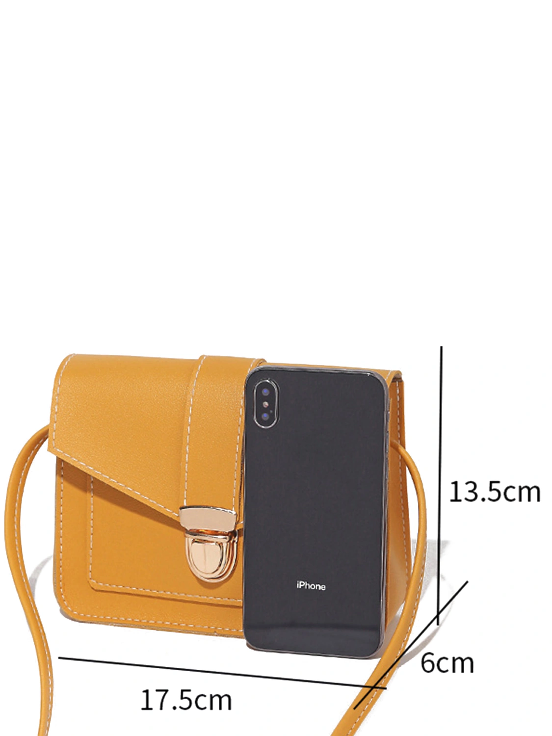 Women's Pure Color Crossbody Bag, Multipurpose Lock Small Square Bag