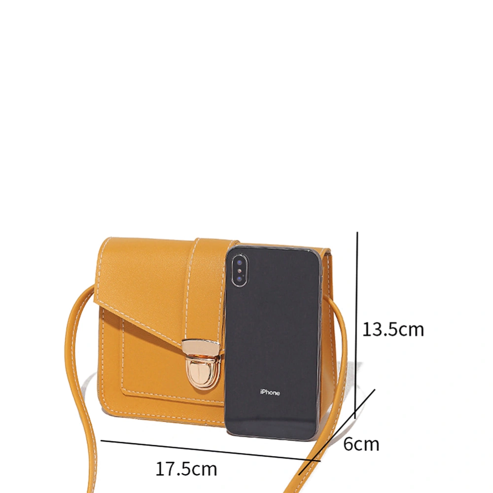 Women's Pure Color Crossbody Bag, Multipurpose Lock Small Square Bag