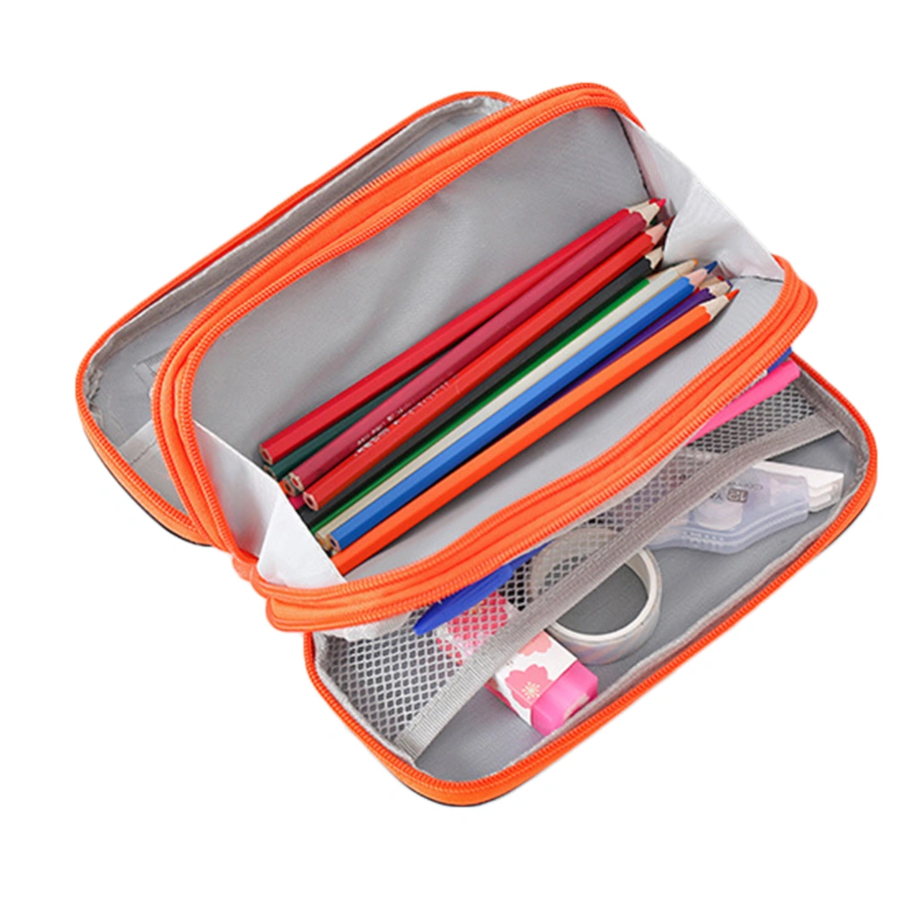 Creative 3-Layer Stationery Bag, Waterproof Zipper Closure Pencil Bag