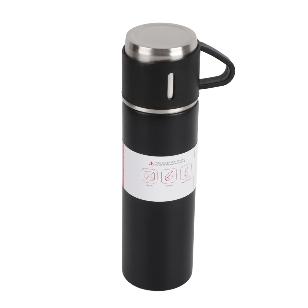 500ml Vacuum Insulated Cup Stainless Steel Thermal Bottle Portable Vacuum Mug Flask for OutdoorBlack