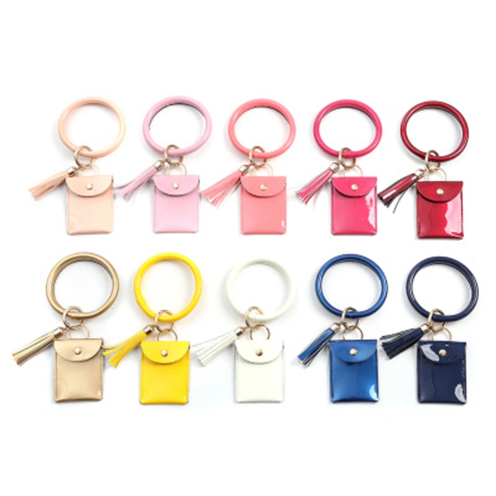 Women/Girls Keychain Change Purse, Tassel Clutch Bag Keyring Circle