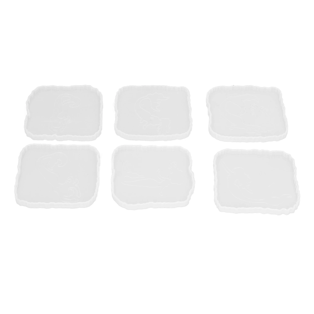 Coaster Mold DIY Production 6 Shape Molds Fine Workmanship Light Weight Silicone Coaster Mold