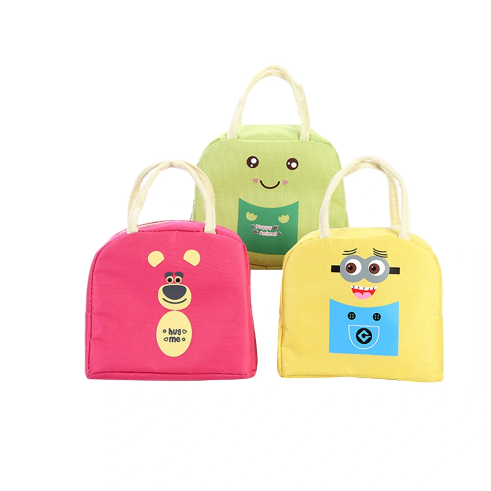 Bento Bag Insulation Zipper Closure Cartoon Portable Ring Lunch Bag