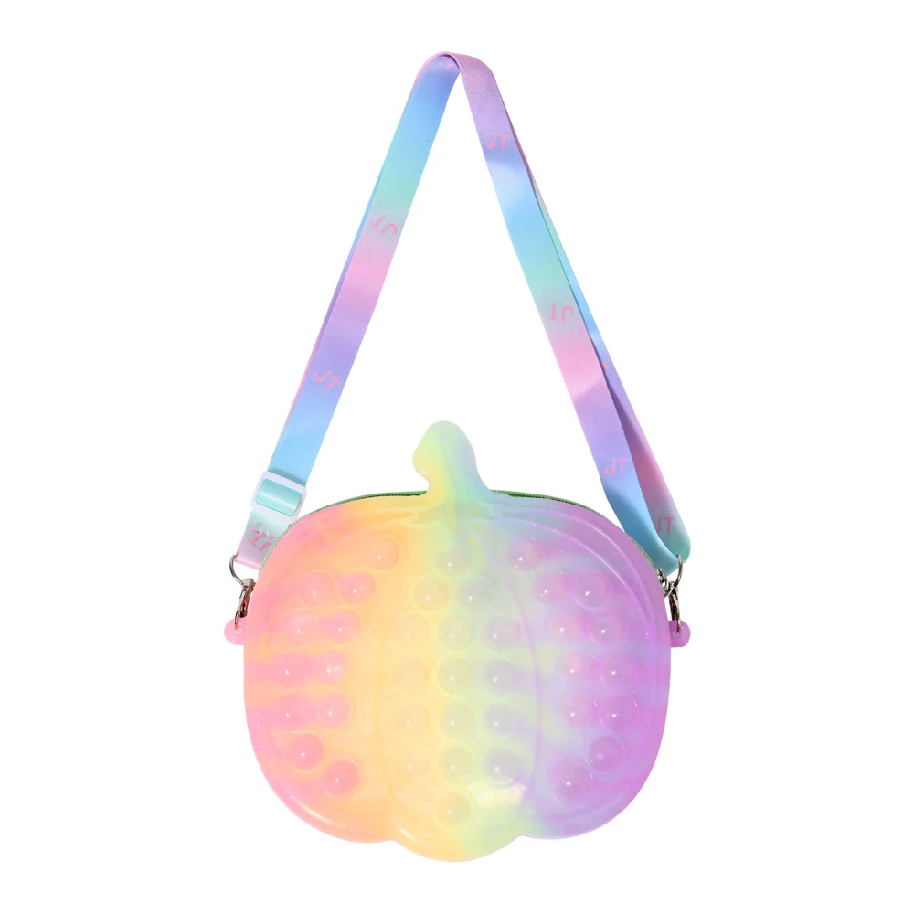 Female Crossbody Bag, Pumpkin/ Peach Shaped Shoulder Bag Fidget Toy