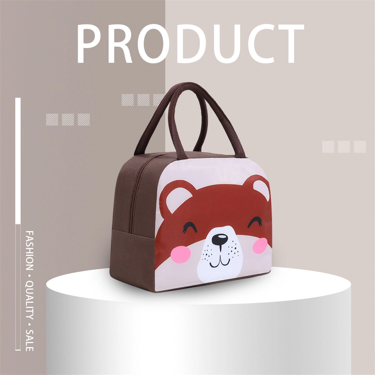 Insulated Lunch Box Bag, Water Resistant Animal Lunch Cooler Tote