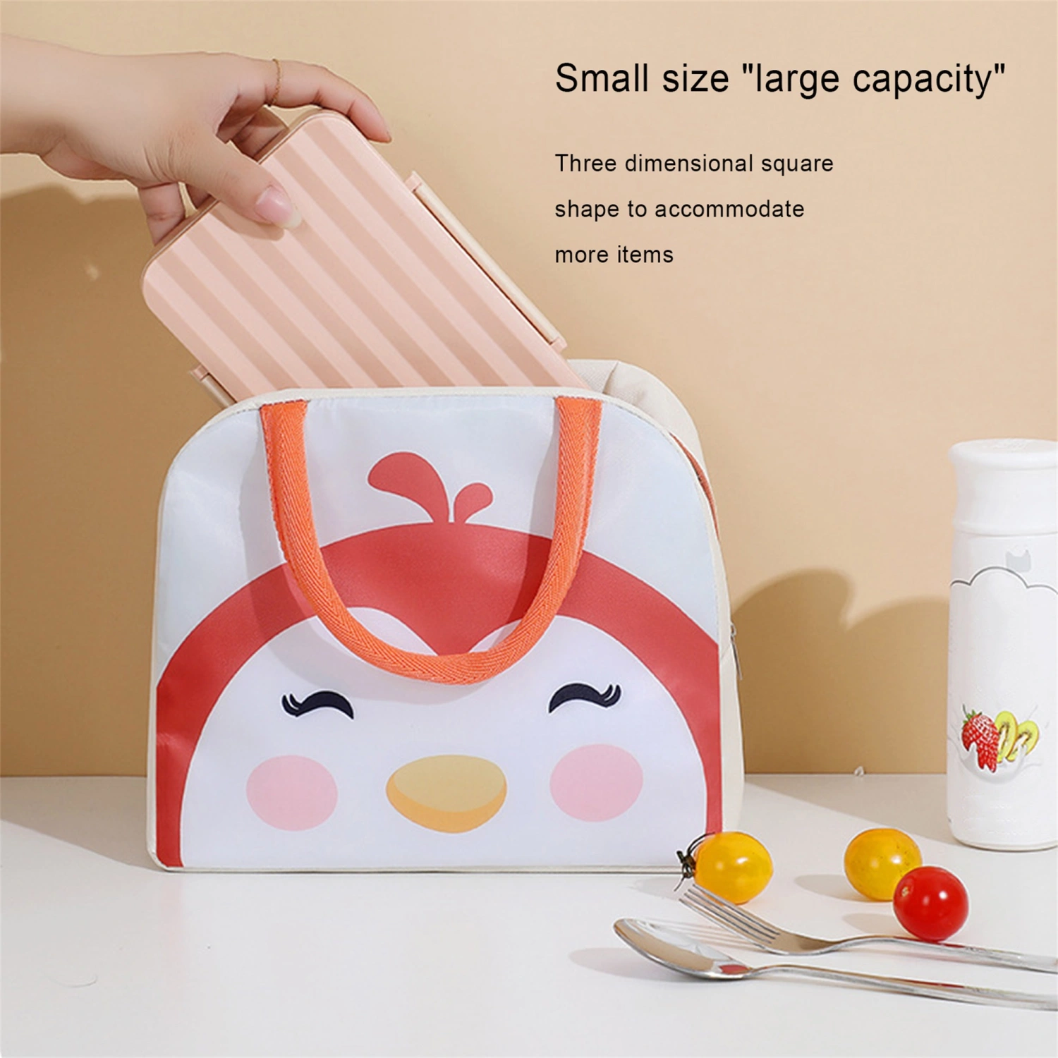Insulated Lunch Box Bag, Water Resistant Animal Lunch Cooler Tote