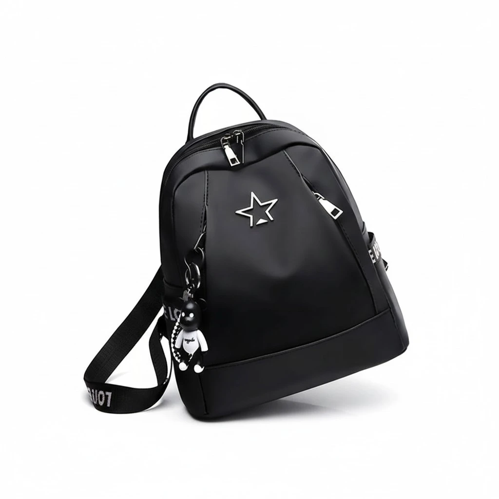 Women's Waterproof Oxford Cloth Backpack Double Zipper School Bag