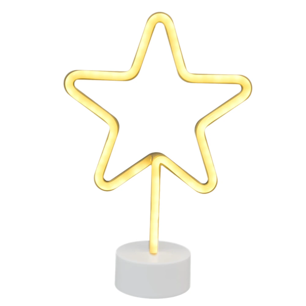 Neon Light ABS Plastic Silicone Star Shape Warm Light Source Battery Powered Decorative Light for Bar