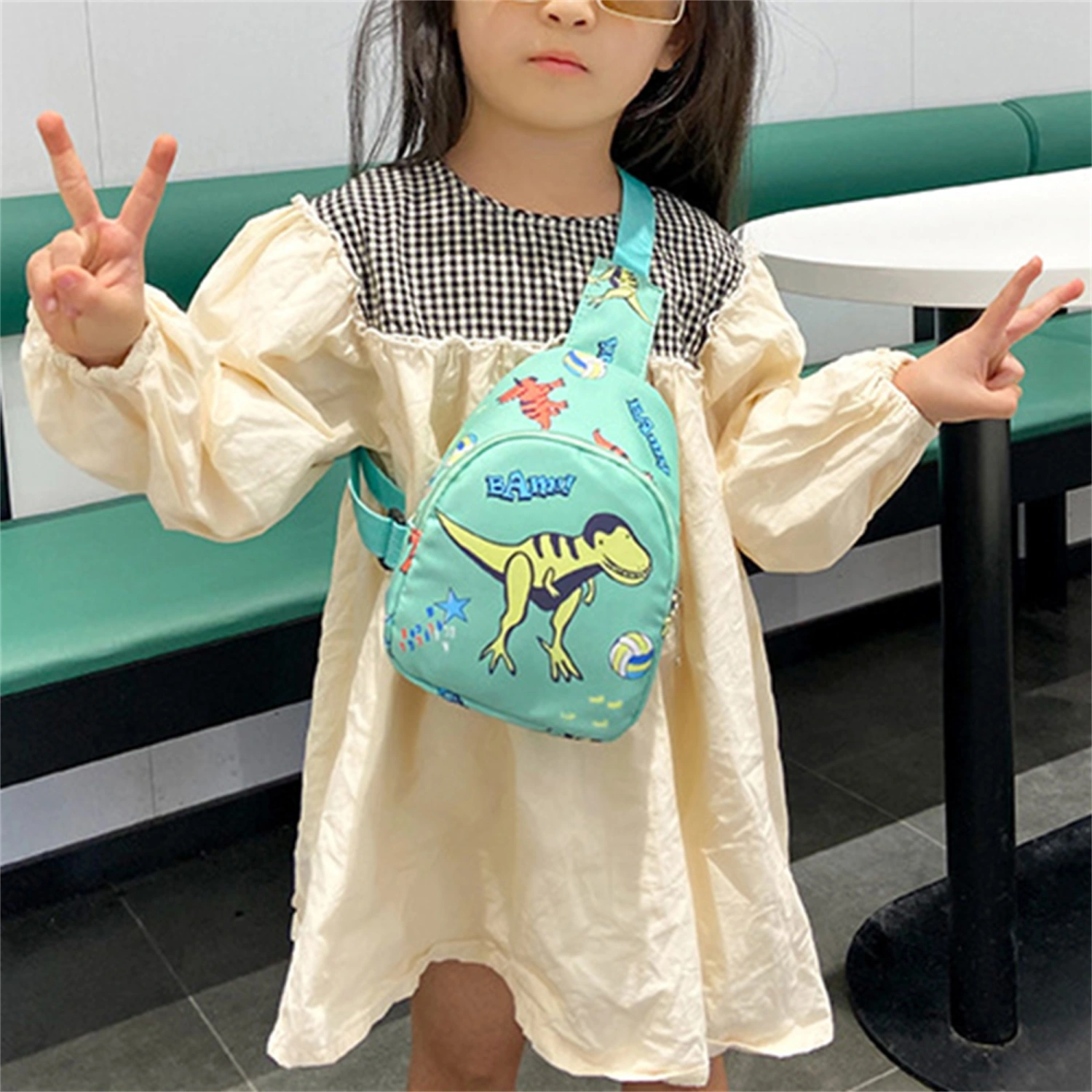Kids Boys Girls Sling Backpack Cartoon Dinosaur Crossbody Chest Pack