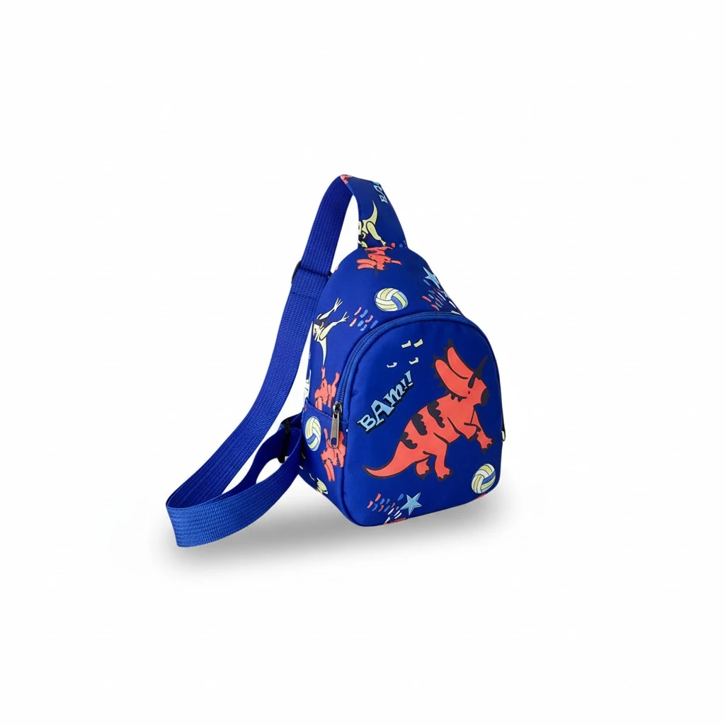 Kids Boys Girls Sling Backpack Cartoon Dinosaur Crossbody Chest Pack
