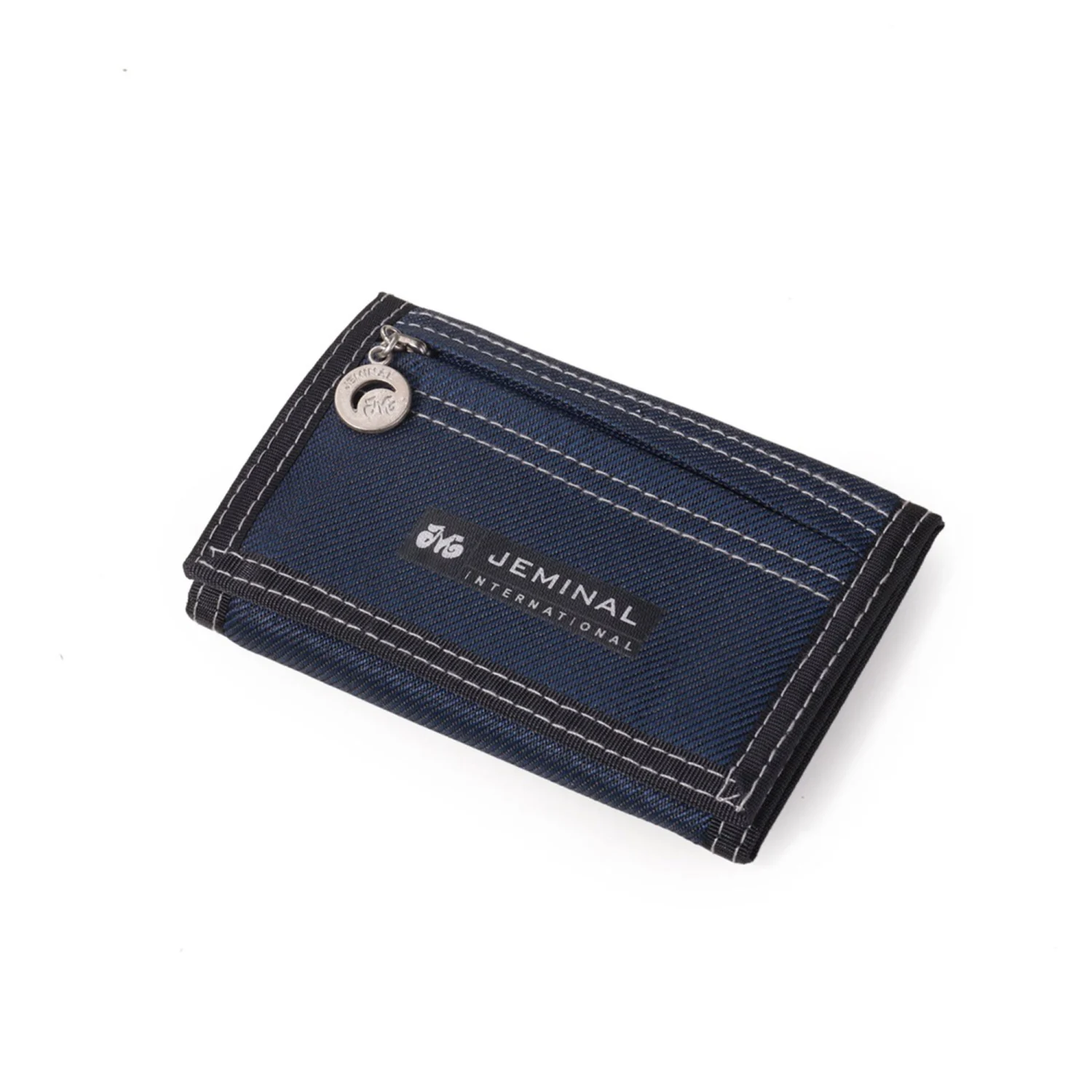 Casual Style Men's Canvas Wallet, Short Men Zipper Coin Male Purse