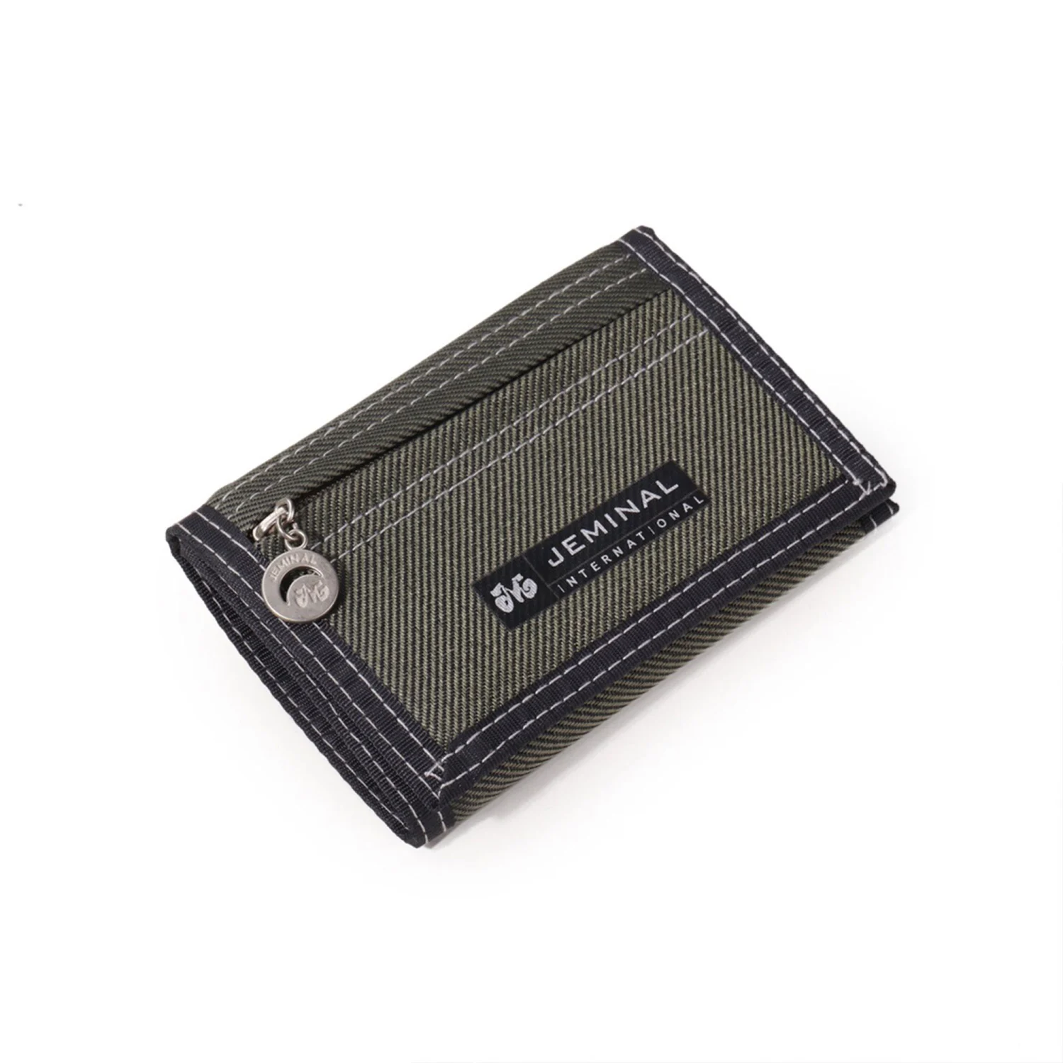 Casual Style Men's Canvas Wallet, Short Men Zipper Coin Male Purse