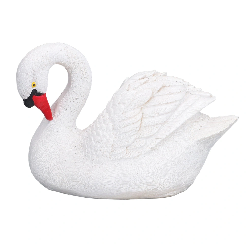 Resin White Swan Figurine Resin White Goose Statue for Outdoor Garden Yard Decoration