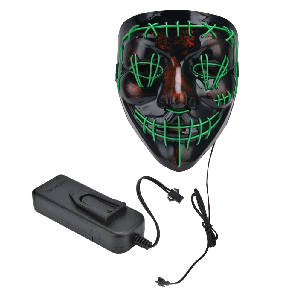 Halloween Light Up Mask with 3 Modes Luminous Mask for Halloween Costume Party Cosplay AccessoryGreen Light