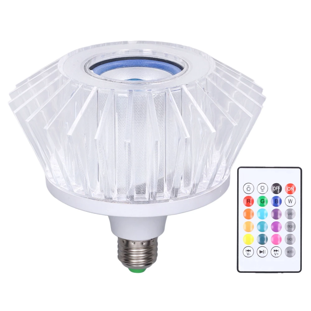 LED Music Bulb RGB Color Changing Inbuilt Speaker 24 Keys Remote Control Wide Application LED Speaker Bulb