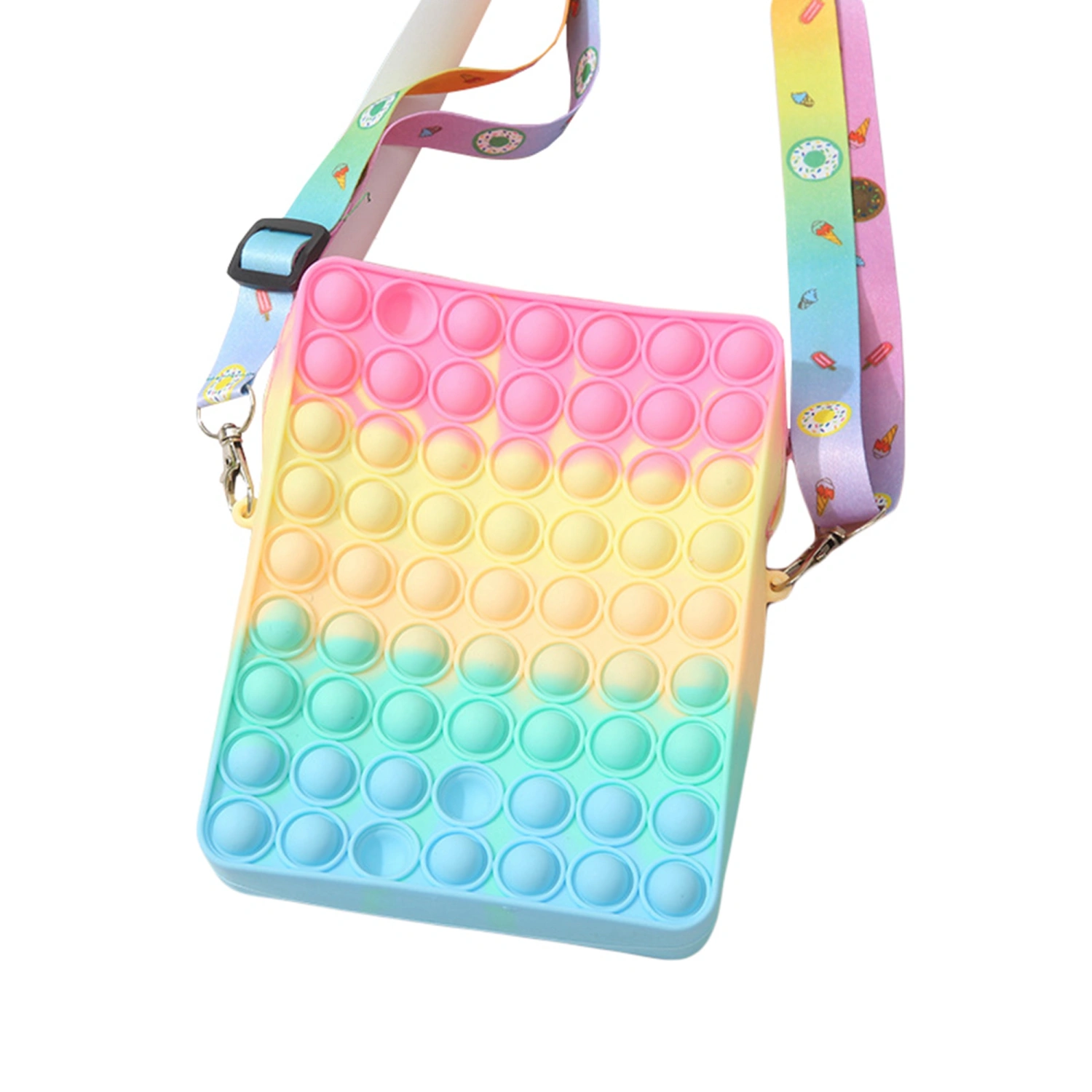 Girls Messenger Bag with Removable Strap, Push Bubbles Purse