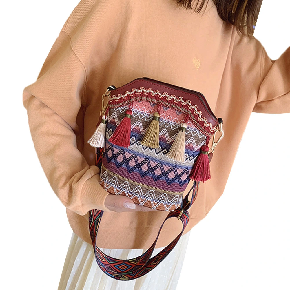 Women Shoulder Diagonal Bag, Small Square Pack Wild Tassel Handbag
