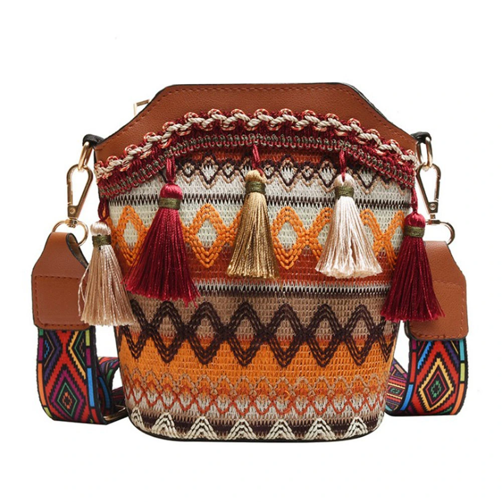 Women Shoulder Diagonal Bag, Small Square Pack Wild Tassel Handbag