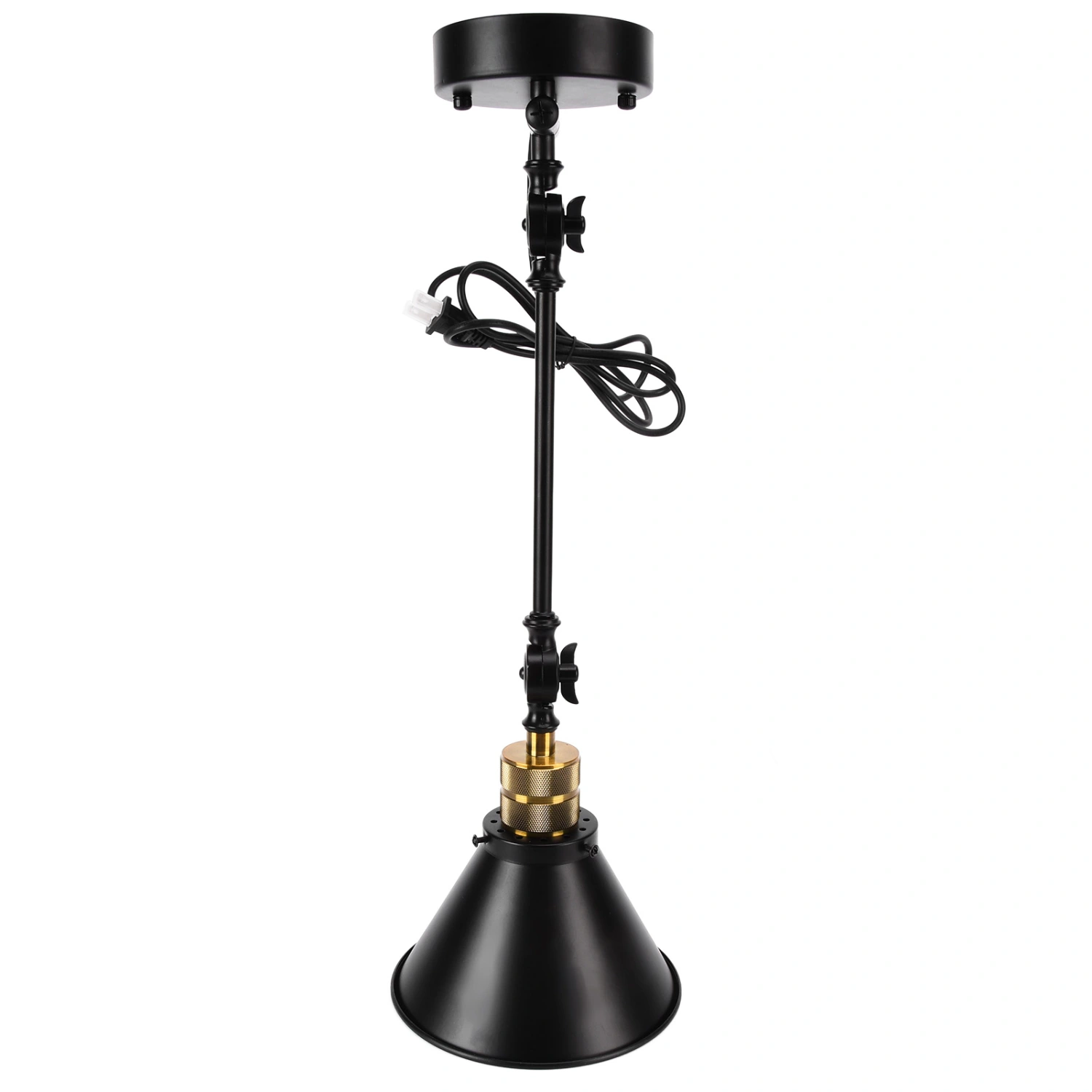 Vintage Wall Sconce Adjustable Swing Arm Industrial Metal Wall Mounted Lamp for Restaurant Cafe Bedroom US Plug 110‑120V