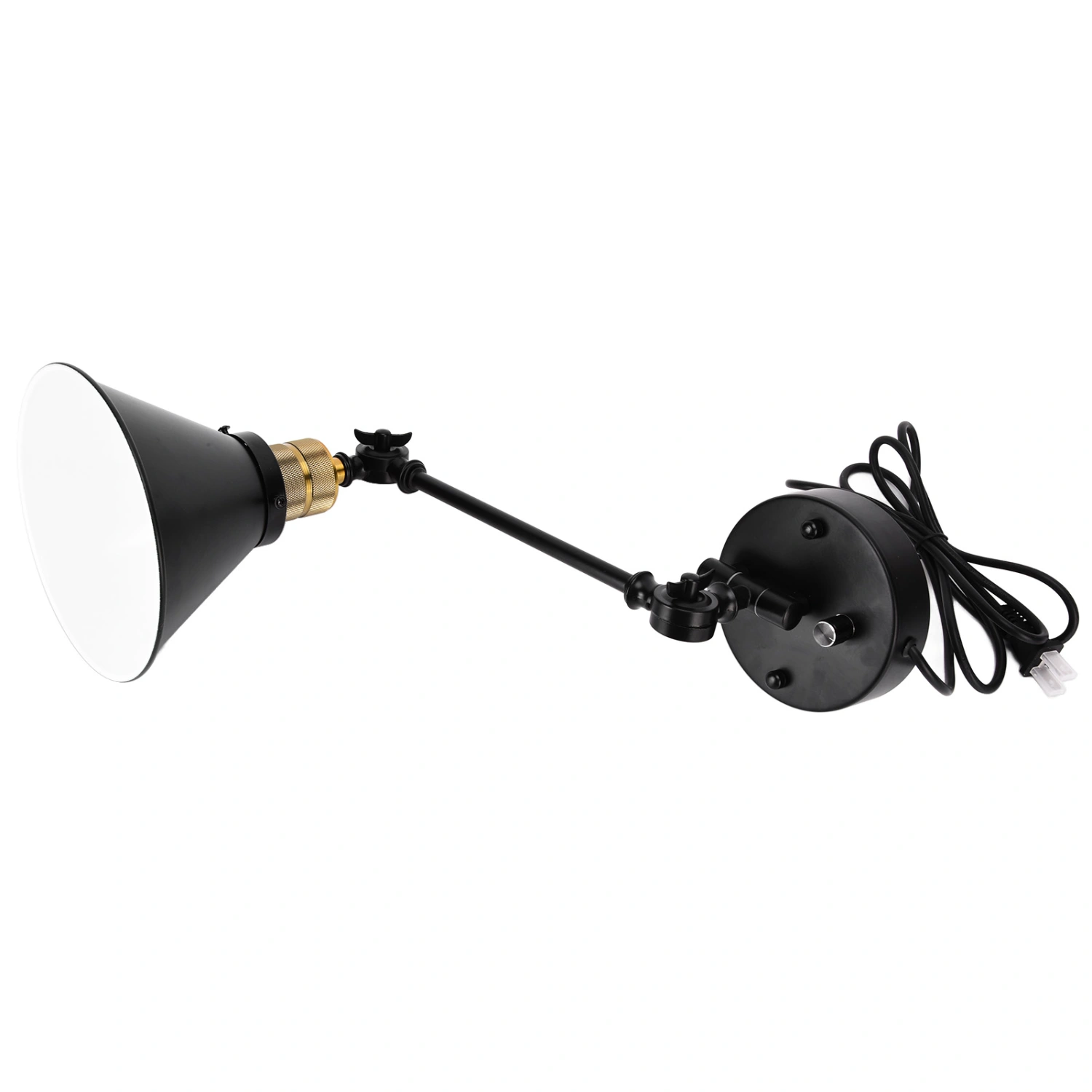 Vintage Wall Sconce Adjustable Swing Arm Industrial Metal Wall Mounted Lamp for Restaurant Cafe Bedroom US Plug 110‑120V