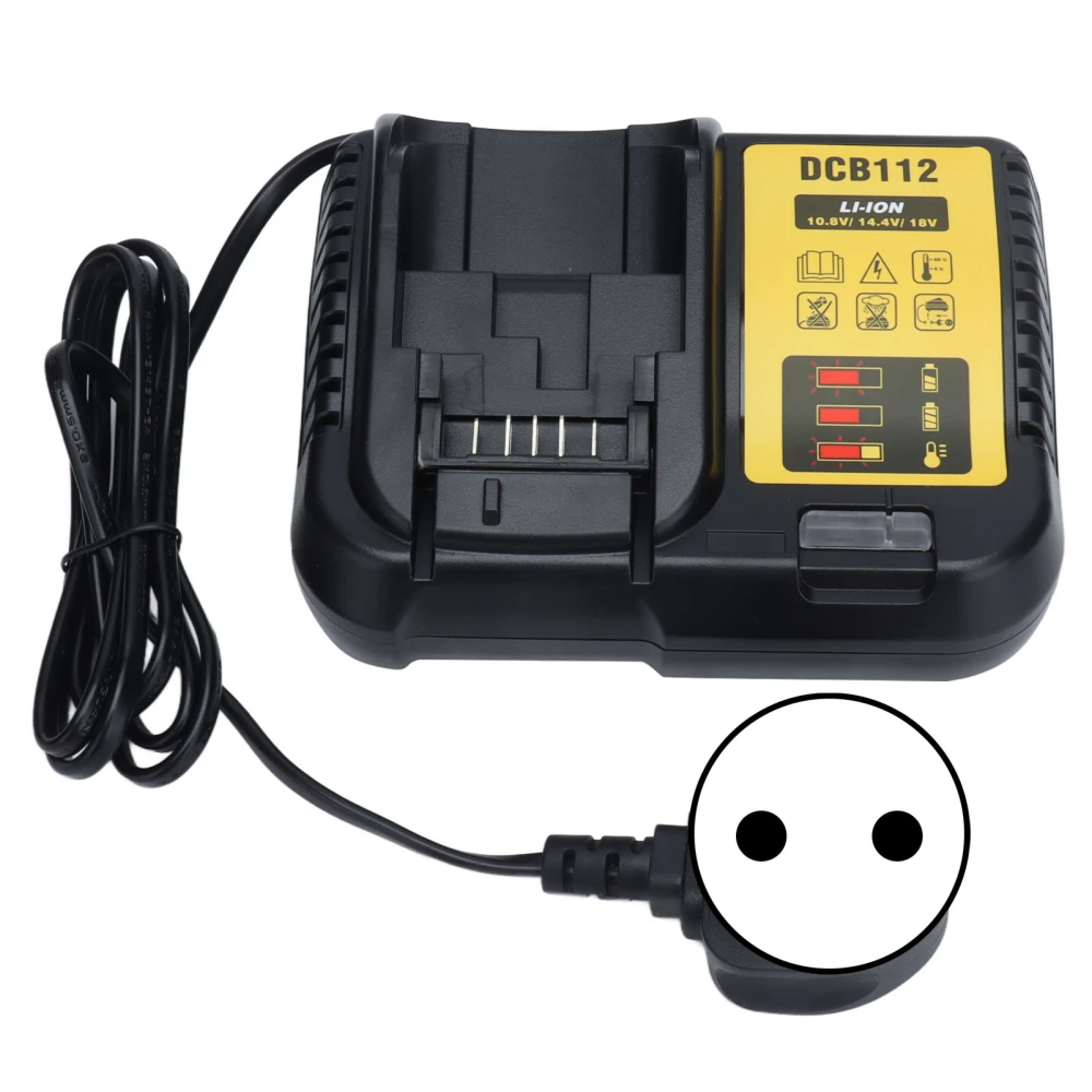 Lithium Battery Charger High Efficiency Quick Lithium Ion Battery Charger for 12V 20V Max DCB112EU Plug 110-220V