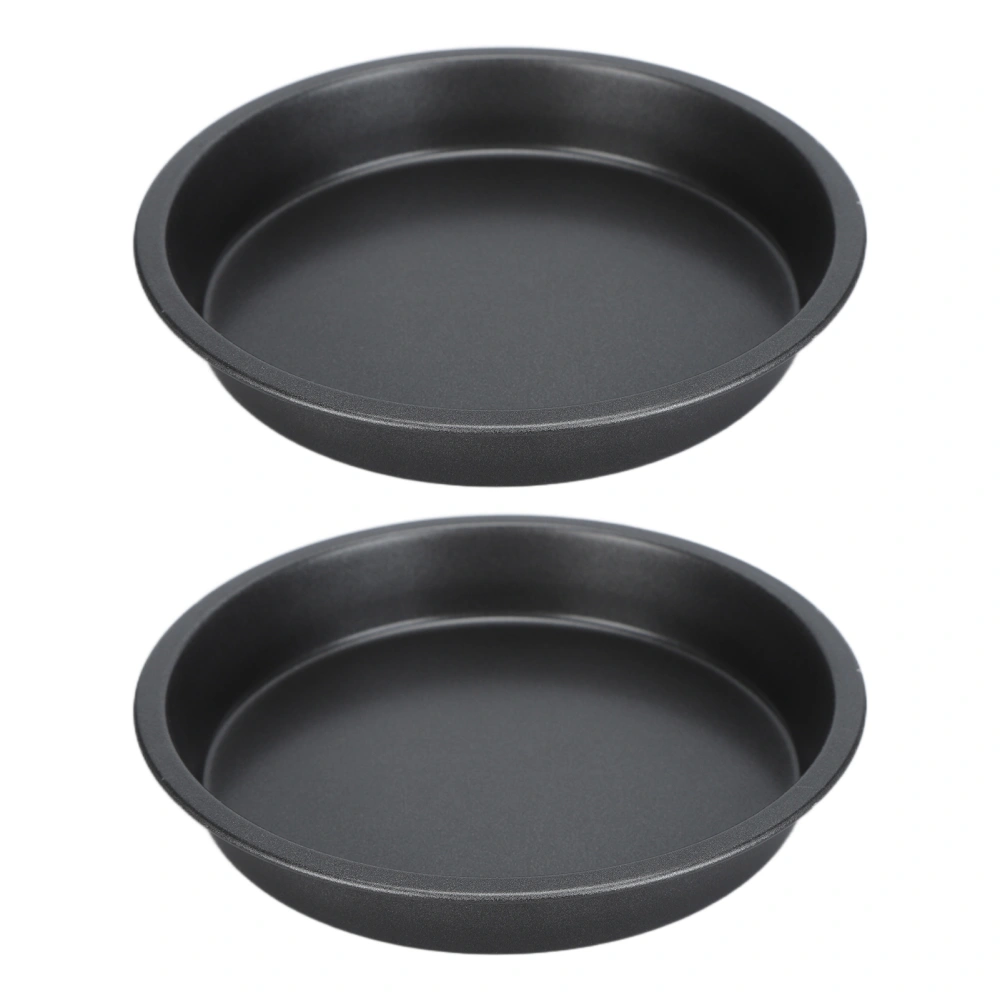 2Pcs Non Stick Pizza Pan Deep Thickened Carbon Steel Baking Pan for Kitchen Bakery6in