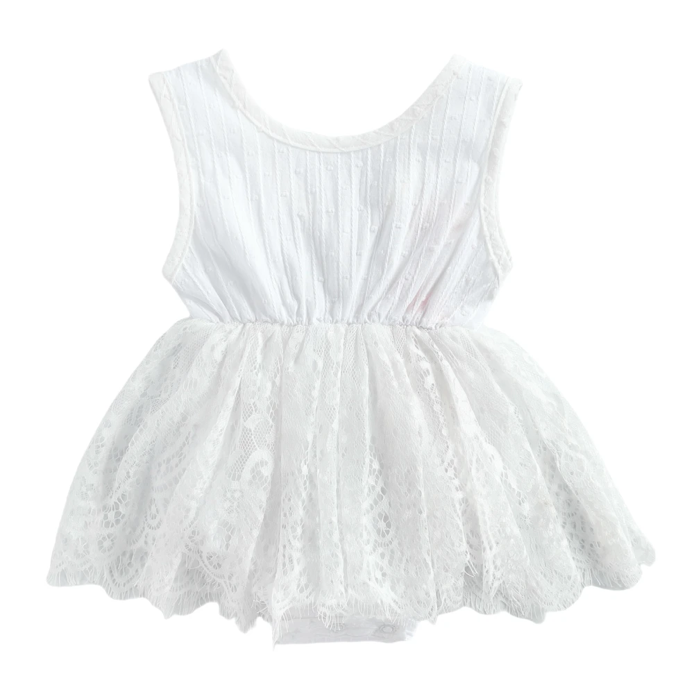 Baby Girl's Romper, Sleeveless Tulle Bodysuit One-piece Suit for Party