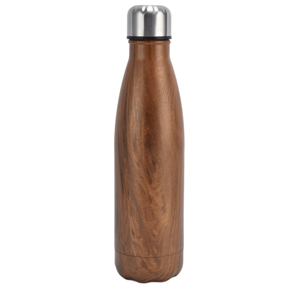 Cola Shape Thermal Flask Stainless Steel Water Bottles for School Outdoor Sports Camping Hiking TravelWood Grain