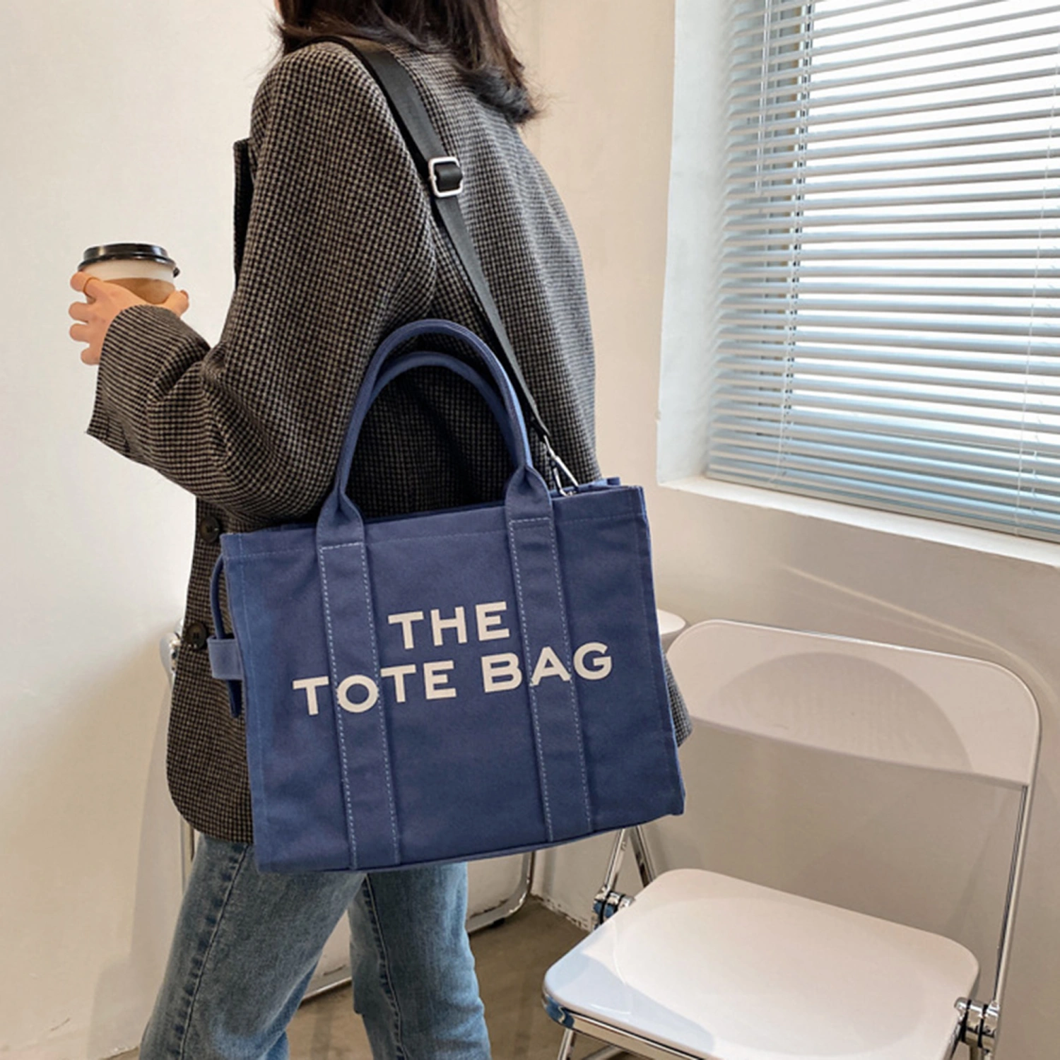 Women Crossbody Tote Bag, Letter Shoulder Bag Large Travel Satchel
