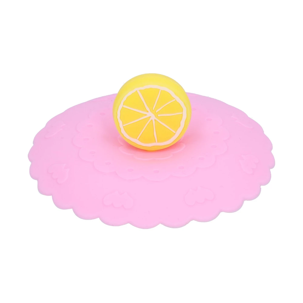 Silicone Lid Dustproof and Heat Resistant Hot and Cold Beverage Cup Cover for Kitchen HomePink