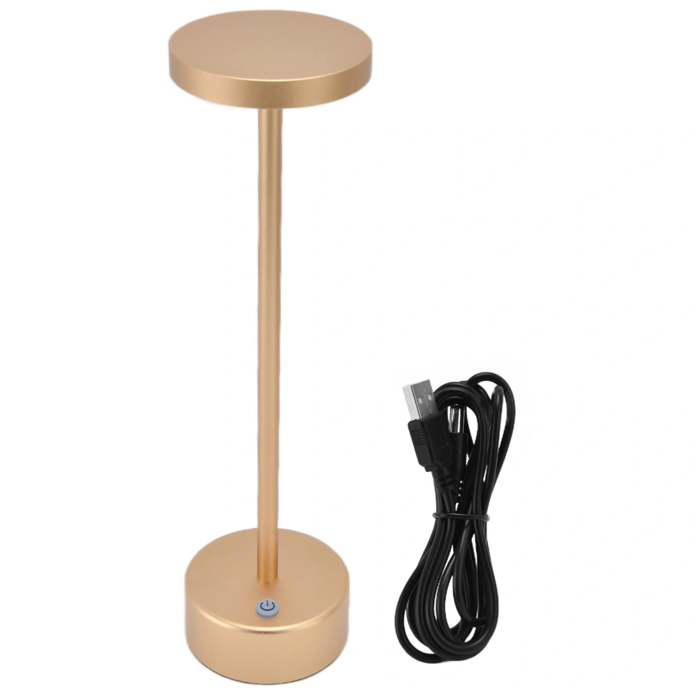 LED Desk Lamp Waterproof USB Touch Dimming Table Light with 2 Level Brightness Adjustment for Home Living RoomGold