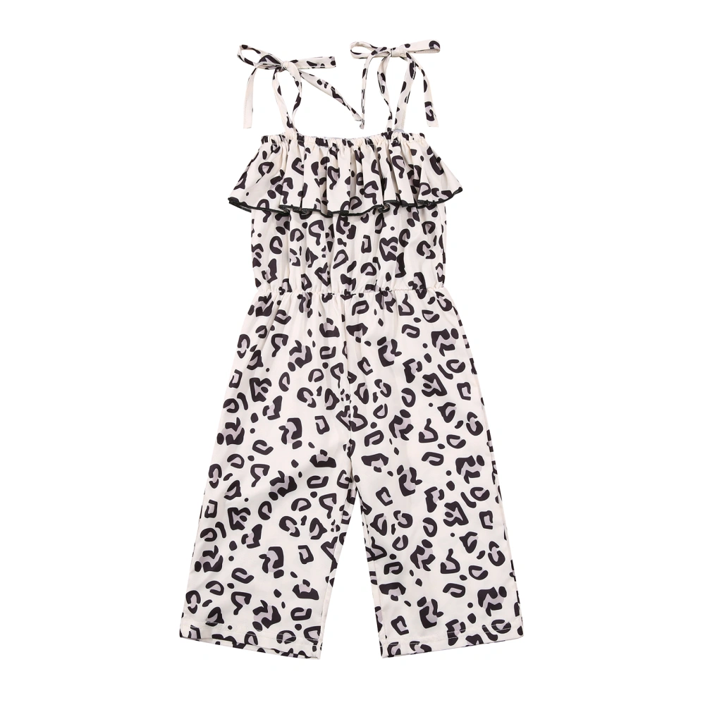 Toddler Girl Halter Strap Rompers, Sleeveless Leopard Print Jumpsuits