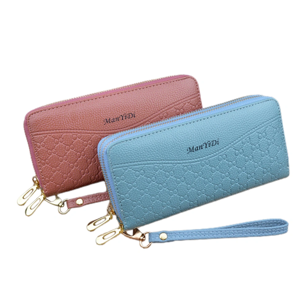 Women's Wallet, Texture Long Zip Around Ladies Purse Organizer