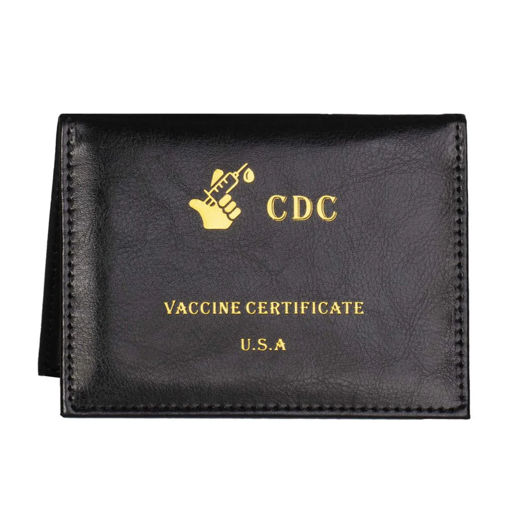 Vaccination Card Holder, PU Leather Vaccine Certificate Pocket